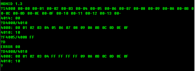 Пример употребления команды `F`